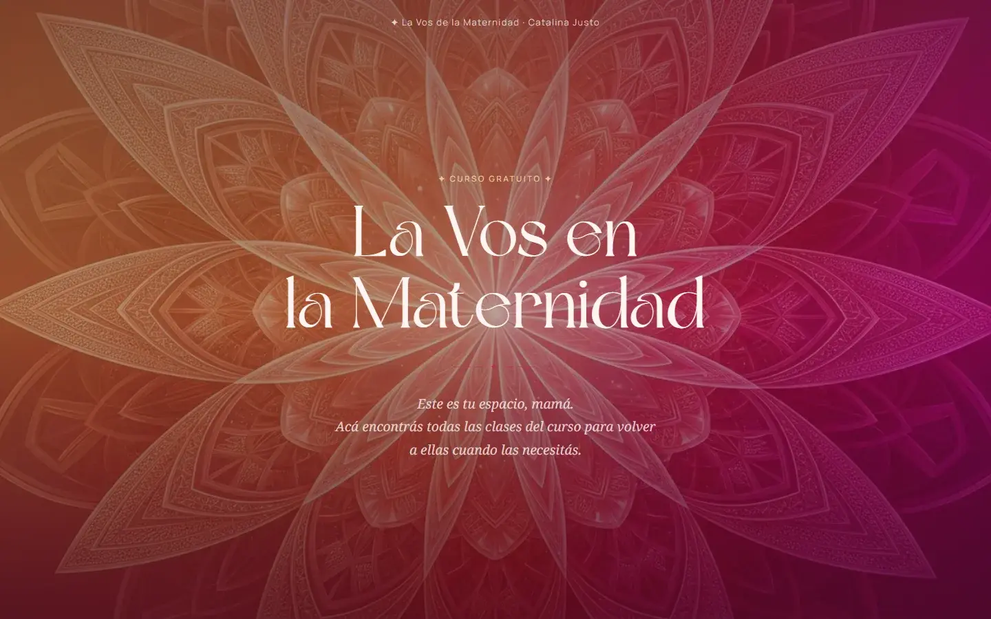 Captura del sitio La Vos en la Maternidad · Curso