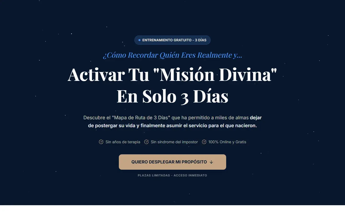 Captura del sitio Despliega tu Propósito
