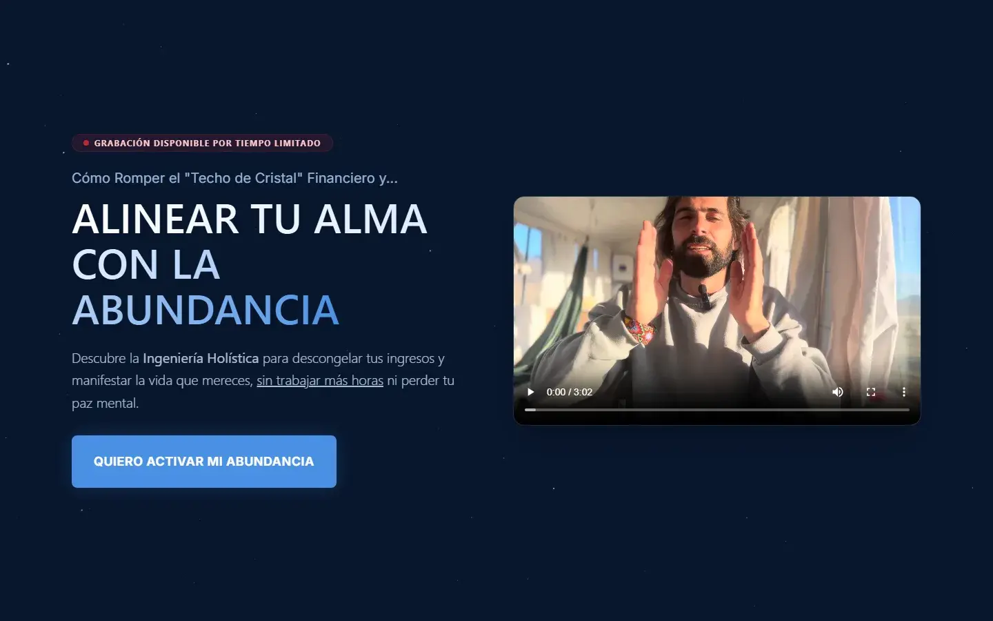 Captura del sitio Masterclass Abundancia