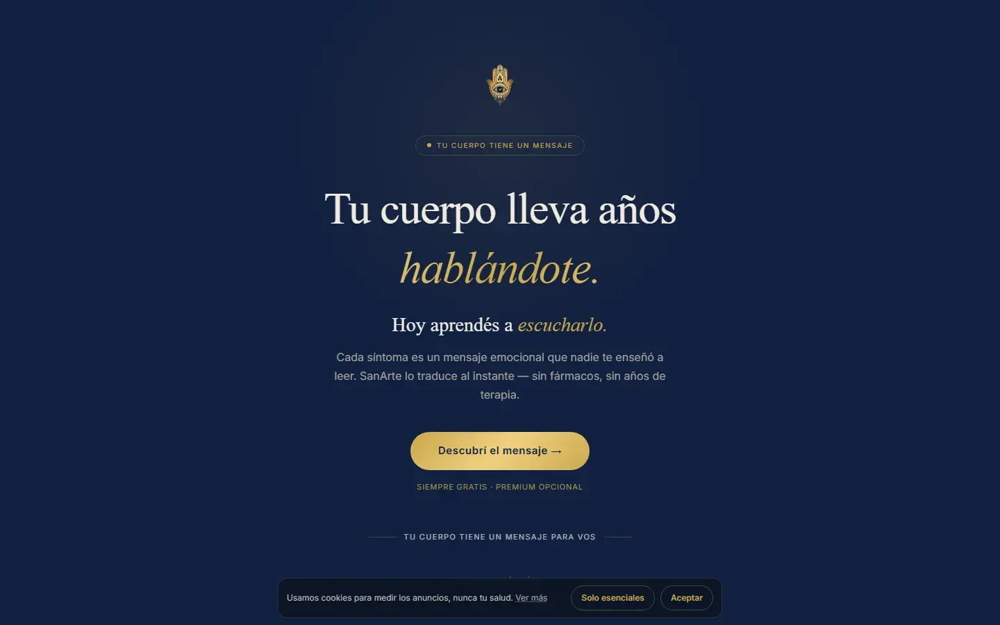 Captura del sitio SanArte