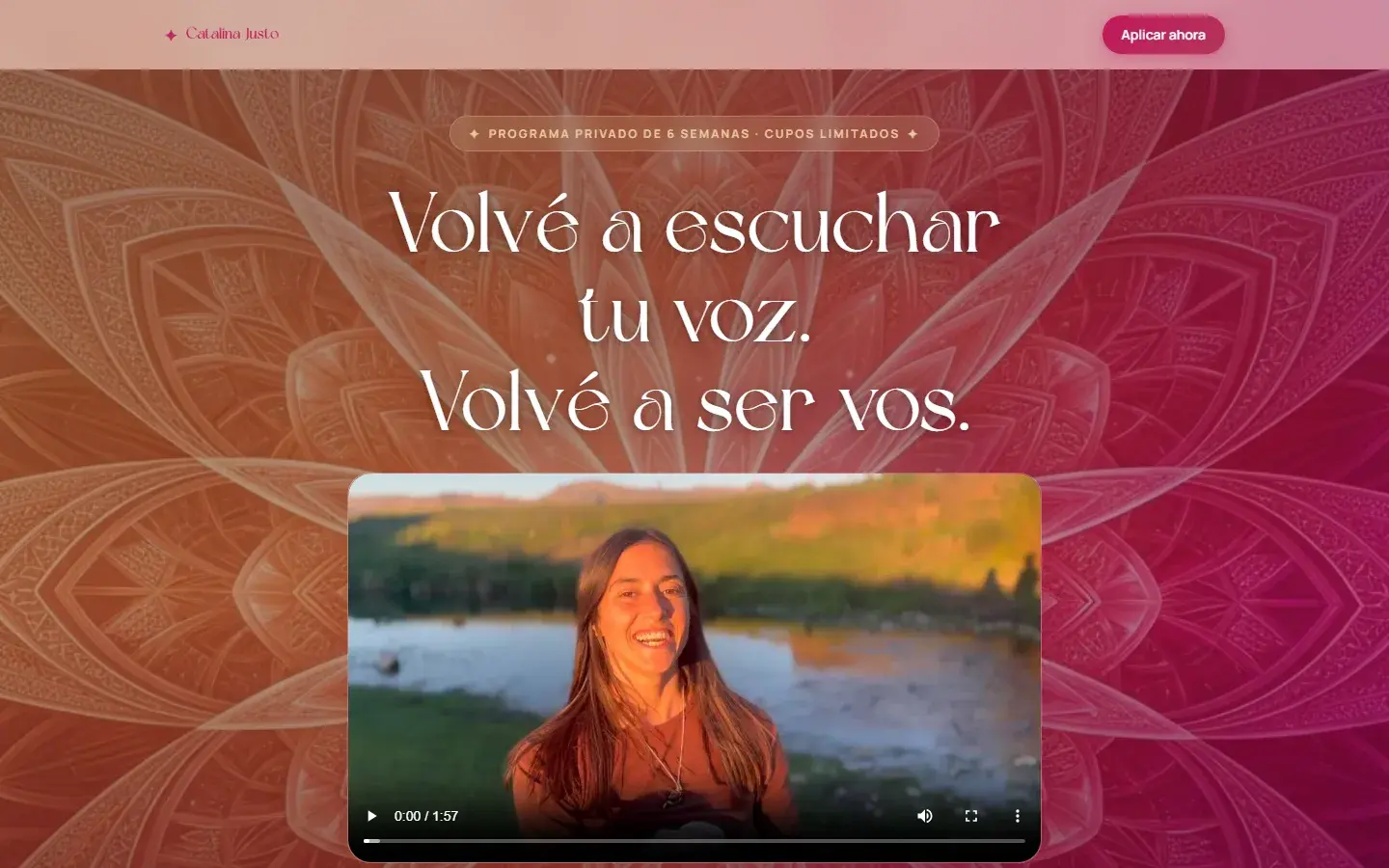 Captura del sitio La Vos de la Maternidad · Programa privado