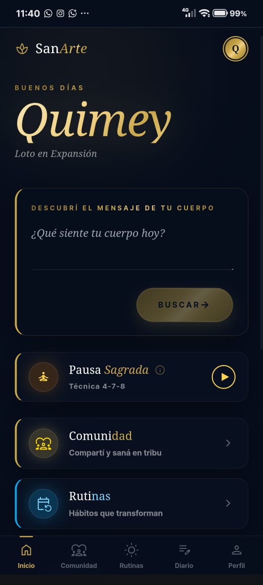 Búsqueda de síntomas en SanArte